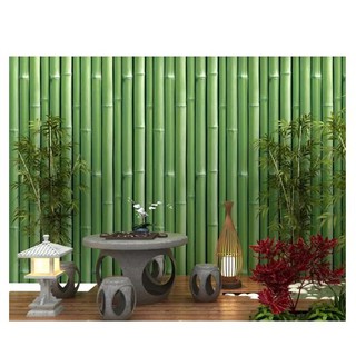 DECAL 1m Giấy dán tường khổ rộng 45cm ( có sẵn keo ) - CÂY TRÚC XANH ELL159