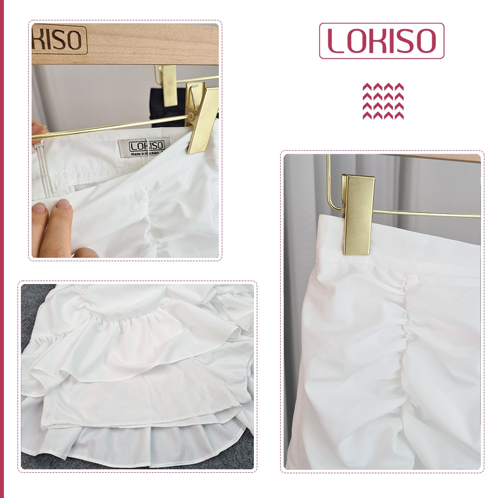 Chân váy công sở chữ a xếp ly ngắn lưng cao LOKISO CV15 | BigBuy360 - bigbuy360.vn