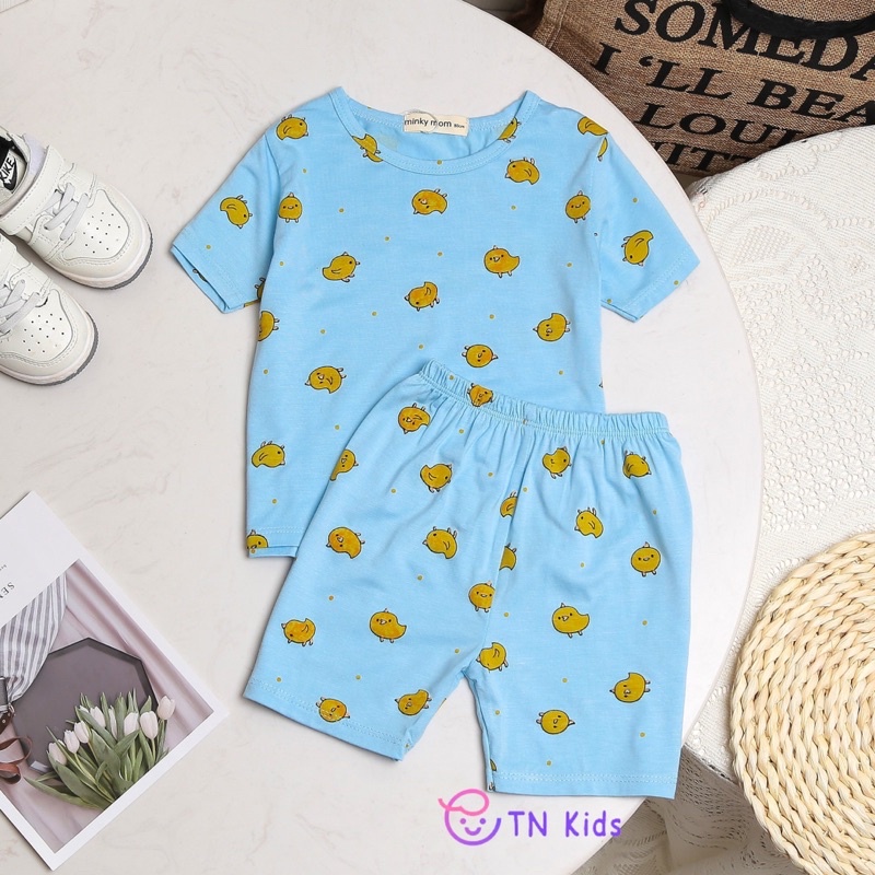 Bộ Minky Mom Cộc Tay, Đồ Bộ Bé Trai, Bé Gái Minky Mom Vải Thun Lạnh, Bộ Cộc Tay Cho Bé Mặc Nhà, Bộ Quần Áo Trẻ Em Minky