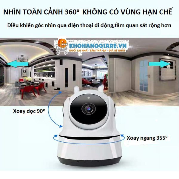 Camera Yoosee IP Wifi siêu nét fullhd 1080, xoay 360 độ, báo động chống trộm, đàm thoại 2 chiều + thẻ nhớ 32gb, BH 2 năm