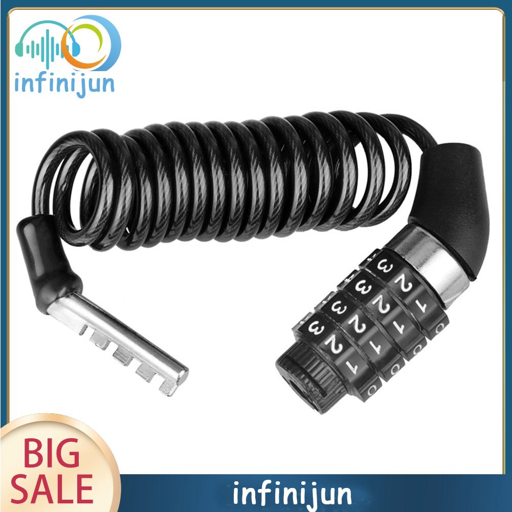 Ổ Khóa Nón Bảo Hiểm 4 Chữ Số Kèm Dây Thép Chuyên Dụng Cho Xe Đạp