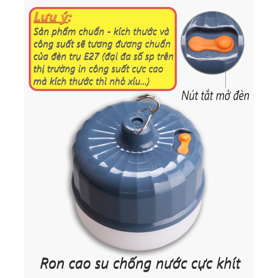 Đèn sạc siêu sáng - bóng đèn trụ tích điện cao cấp - pin sáng liên tục trên 8 giờ (3 chế độ sáng - bảo hành 2 năm)