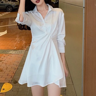 [order] Váy sơ mi xoắn eo mặc đi làm đi học