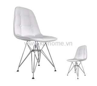 Ghế Đệm eames Da cúc chân inox