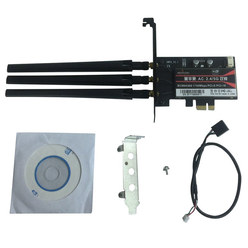 Card WiFi cho PC Broadcom BCM94360 + Bluetooth 4.1 chuẩn AC Dualband hỗ trợ MacOS | BigBuy360 - bigbuy360.vn