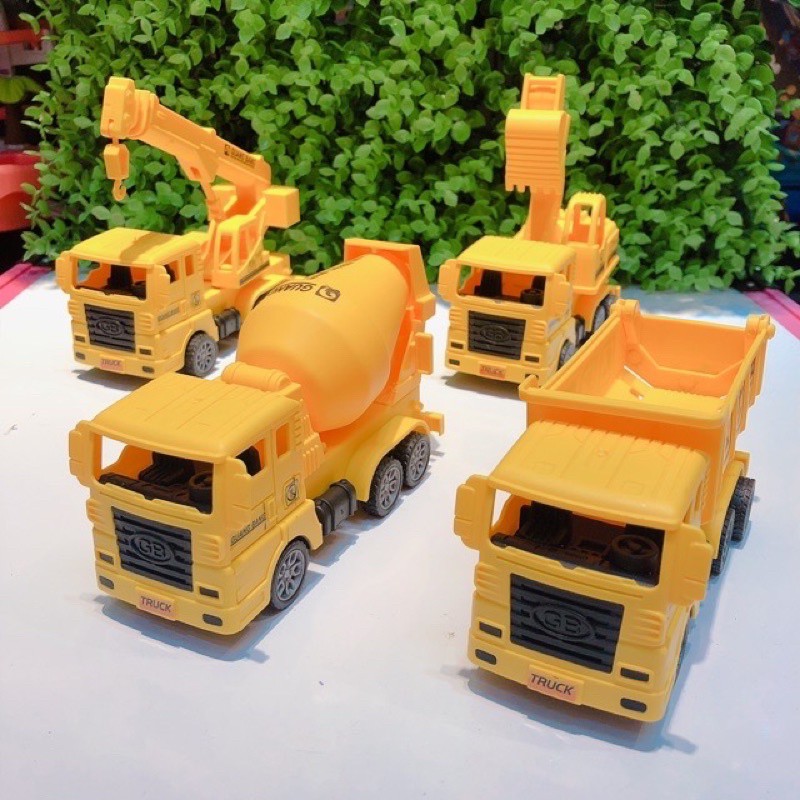 SÉT 4 Ô TÔ CÔNG TRÌNH XÂY DỰNG LOẠI TO, BÉ THOẢ SỨC SÁNG TẠO. DOCHOITHONGMINH