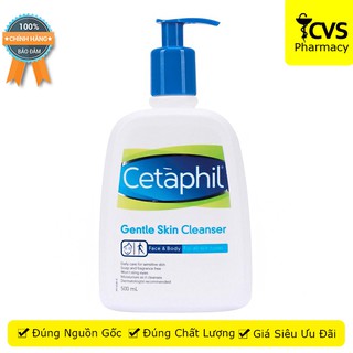Sữa Rửa Mặt Cetaphil Gentle Skin Cleanser Chai 500ml - Dịu Nhẹ, Lành Tính Không Tạo Bọt - cvspharmacy