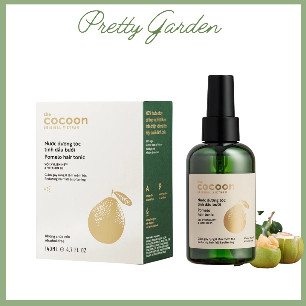 Xịt dưỡng tóc tinh dầu bưởi Pomelo Cocoon 140ml - Phiên bản gấp đôi lượng dầu dưỡng
