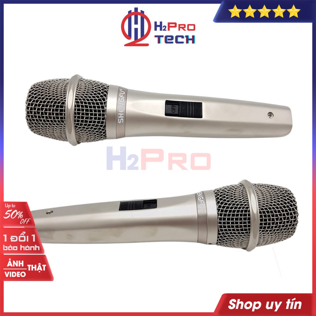 Micro Karaoke Có Dây Shengfu, Mic Dây Karaoke Chính Hãng, Hát Nhẹ, Giảm Hú, Tiếng Sáng, Dây Dài 5M (Tặng Túi Da)-H2pro