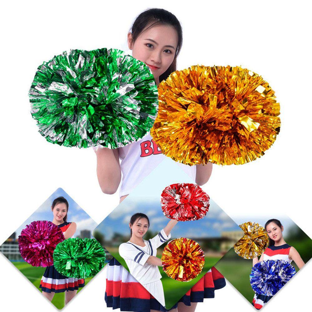 Simpleshop1 Quả Cầu Bông Cổ Vũ Nhảy Múa Với Tay Cầm Hai Lỗ Đính Hoa Trang Trí Tiệc Khiêu Vũ