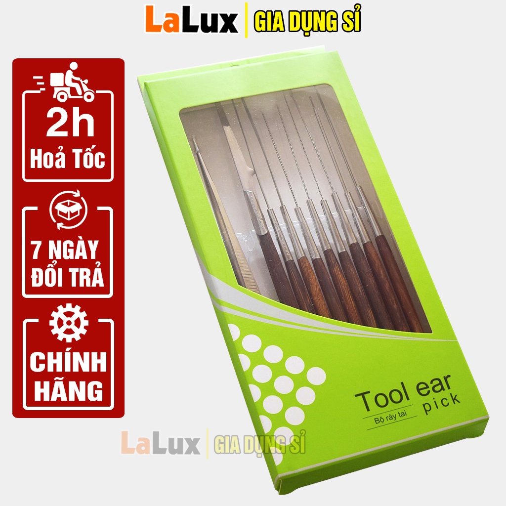 Bộ Lấy Ráy Tai Chuyên Nghiệp Đủ Mẫu Khách Chọn - Lấy Ráy Tai Được Làm Từ Thép Không Rỉ, Cán Gỗ GIA DỤNG LALUX