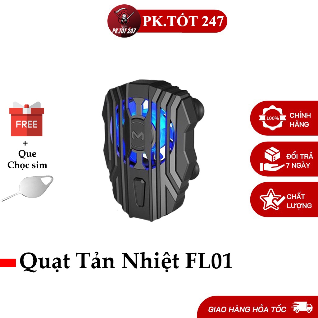 Quạt Tản Nhiệt Điện Thoại Gaming FL01 LED RGB Giảm Nhiệt Khi Chơi Game Giúp Bảo Vệ Điện Thoại