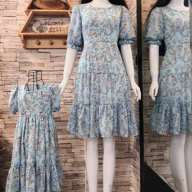 Set mẹ bé voan hoa nhí