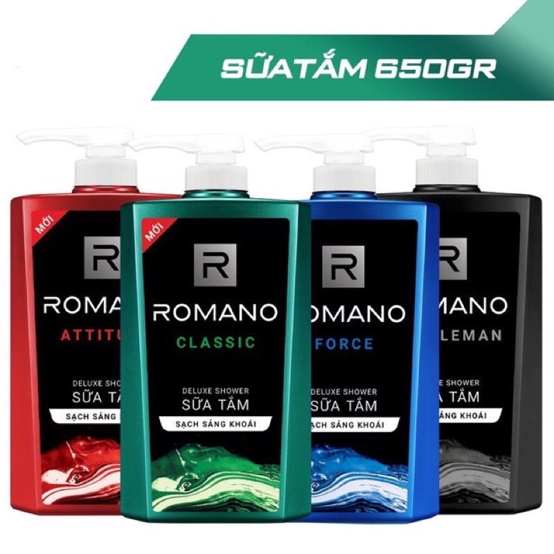 Dầu gội và sữa tắm nam hương nước hoa ROMANO chai 650ML