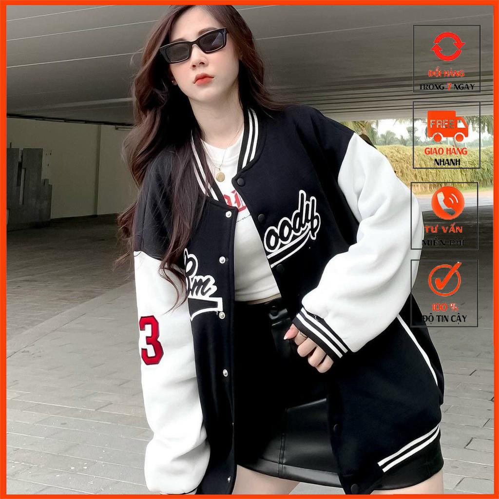Áo Bomber Jacket Nữ Nam Form Rộng YOORA Áo Khoác Gió Vải Dù Cặp Đôi Thể Thao Cá Tính Unisex Rẻ Đẹp 2021 AKD112