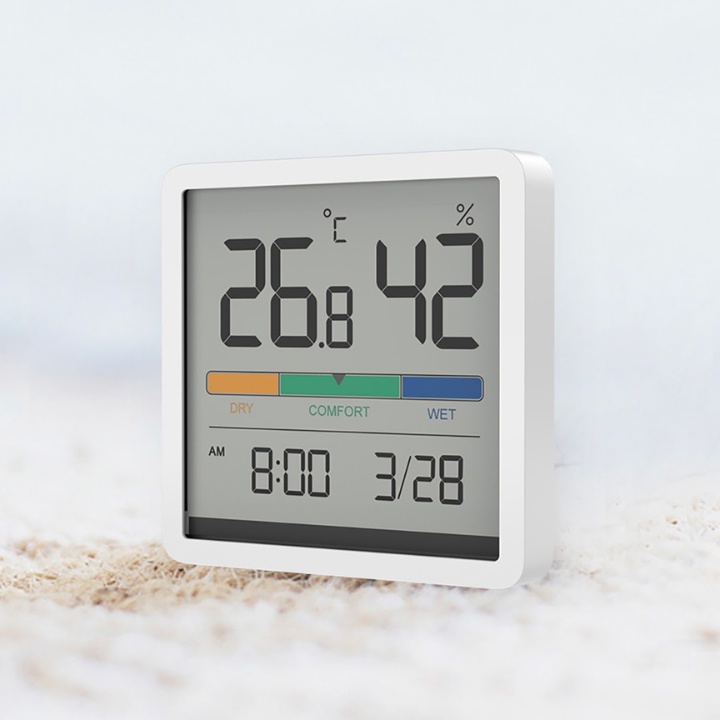 Đồng hồ mini tích hợp đo nhiệt độ và độ ẩm có cảnh báo không khí