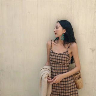 [ Ảnh thật ] Váy 2 dây caro sexy