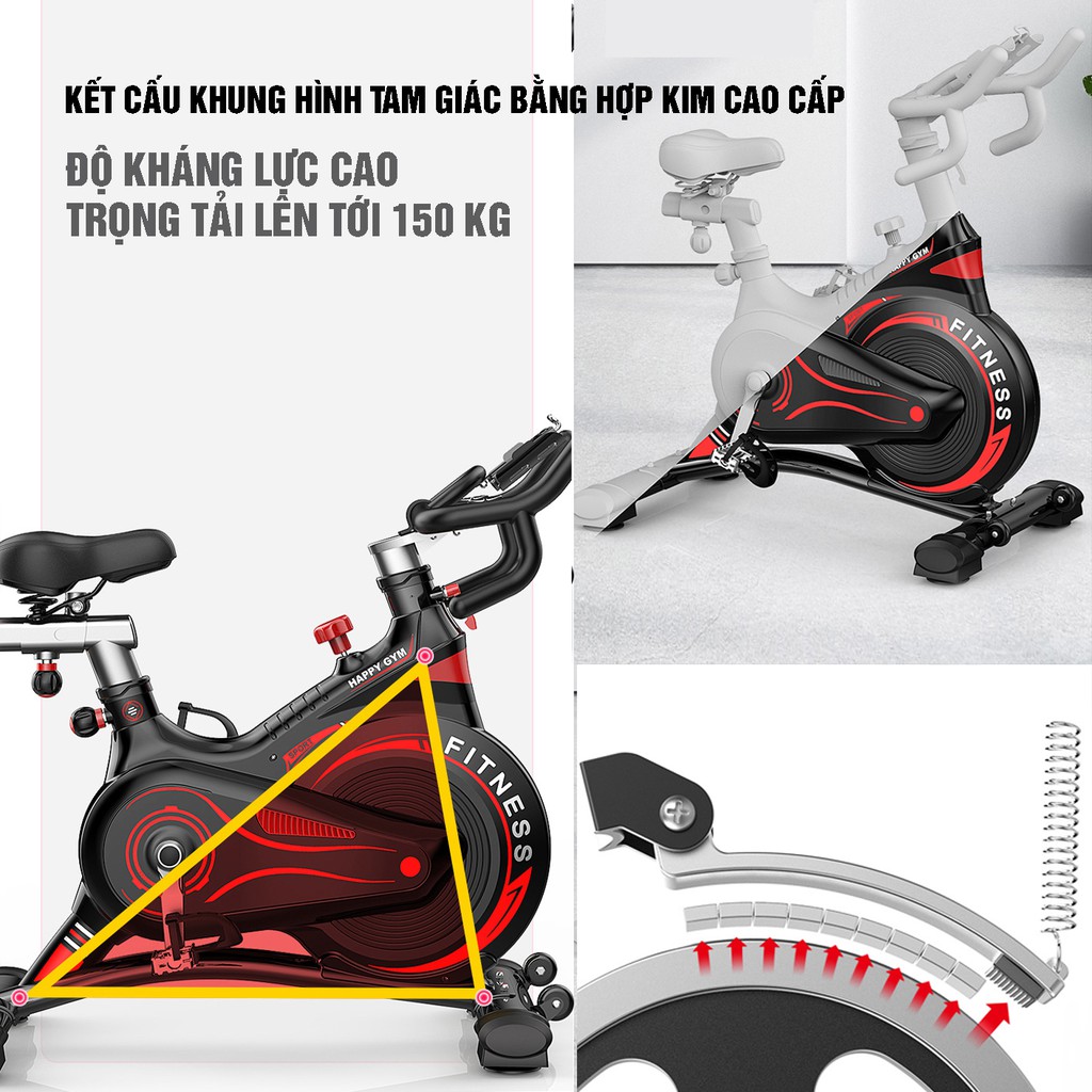 Xe đạp tập gym tại nhà cao cấp  -  Jobur S500 - Bánh đà kháng từ + Đo nhịp tim Tặng kèm bình giữ nhiệt và tai nghe