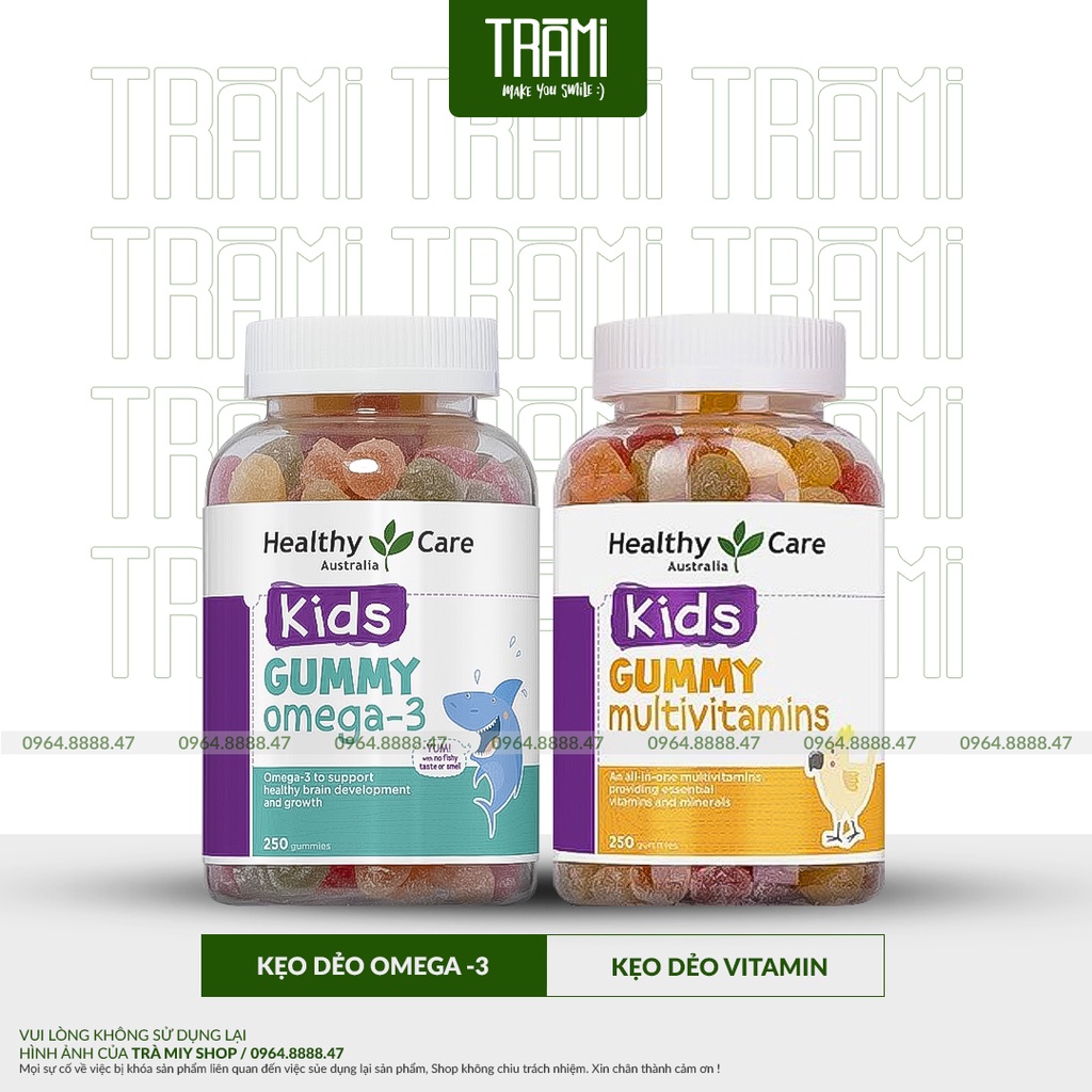 Kẹo Dẻo Bổ Sung Vitamins Cho Bé Healthy Care. Kids Gummy Multivitamins Và Kids Gummy Omega-3