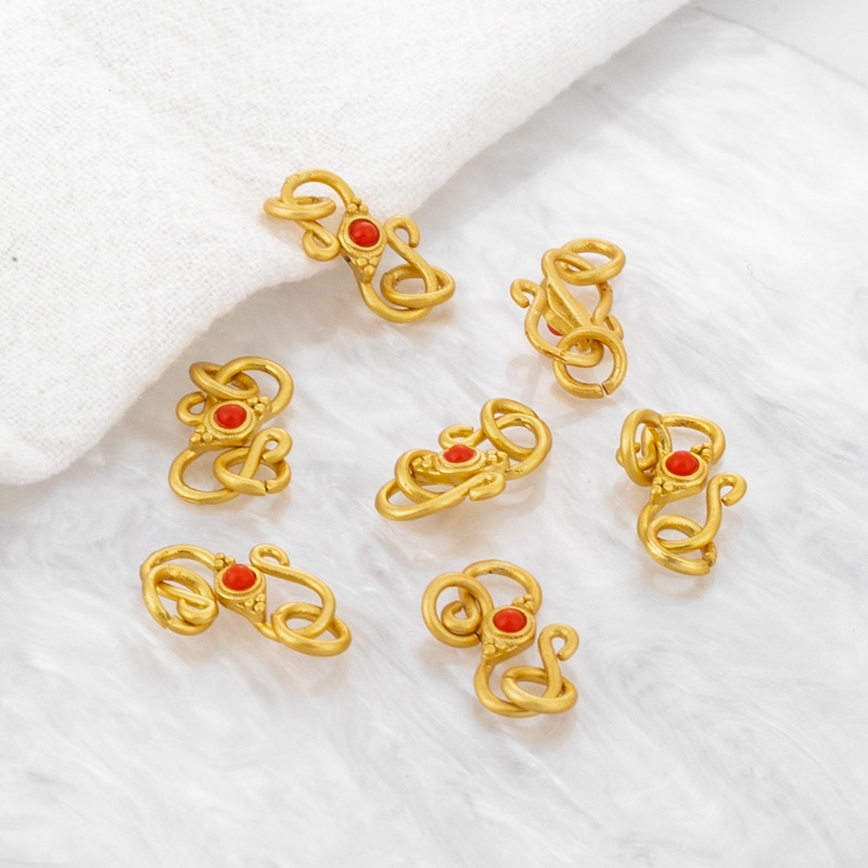 Phụ Kiện Móc Khóa Vòng Tay/Dây Chuyền/Vòng Cổ diy Bằng Đá Zircon Màu Vàng 18K Mờ Xinh Xắn