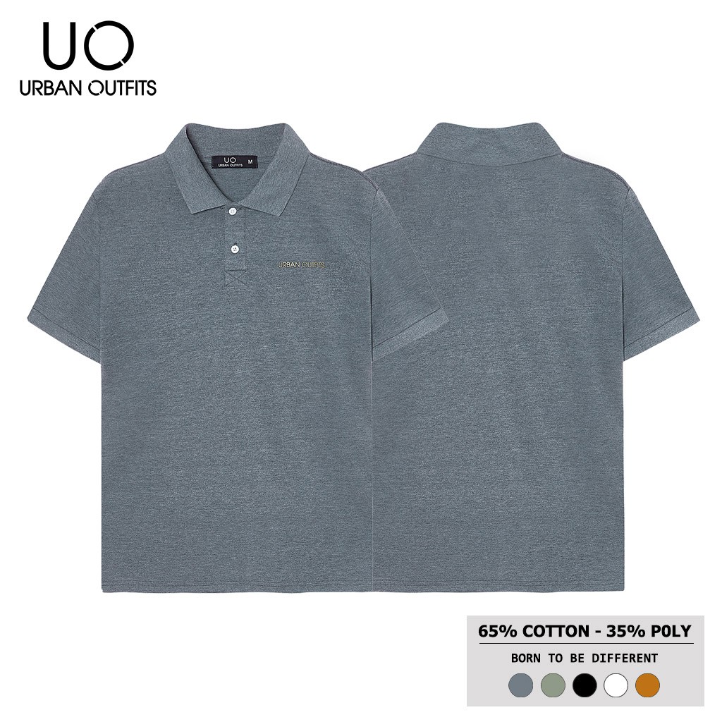 Áo Thun Cổ Bẻ Nam Nữ URBAN OUTFITS In Chữ Nổi PLR02 Kiểu Tay Ngắn Form Suông Hàn Quốc Cotton 4 Chiều Local Brand | BigBuy360 - bigbuy360.vn