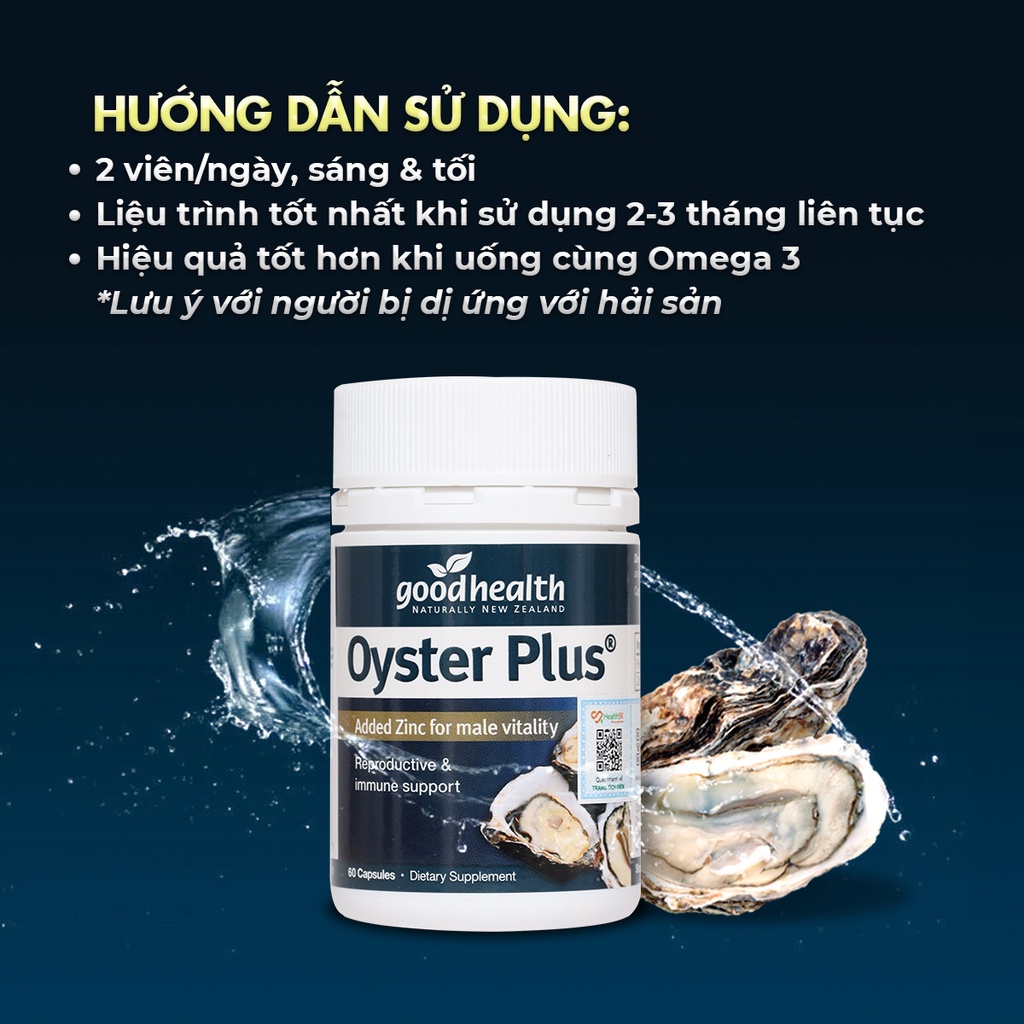 (COMBO 2) Tinh chất hàu Goodhealth Oyster Plus 60v Tăng cường sinh lý nam,testosterone & hỗ trợ tình dục [CHÍNH HÃNG]