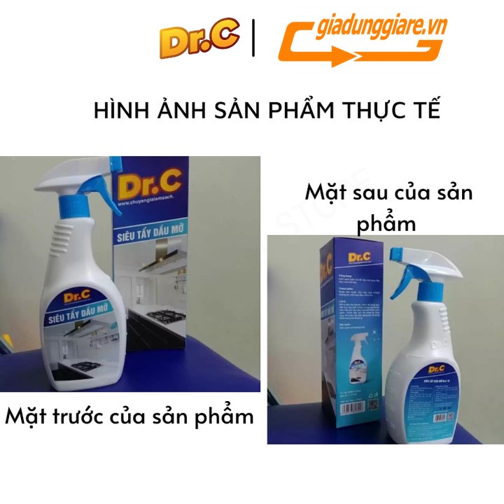 ( CHÍNH HÃNG Dr.C ) Xịt tẩy vết bẩn 500ml làm sạch xoong nồi bếp ga bồn rửa thiết bị bếp dễ dàng an toàn -giadungiare.vn