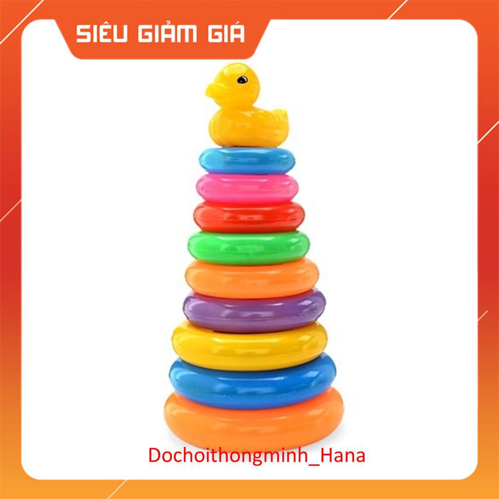 Tháp Vòng Xếp Chồng  HCM-GIÁ SỈ   9 Tầng vòng nhiều màu sắc,bé vừa chơi vừa luyện tư duy kích thước và học màu sắc.