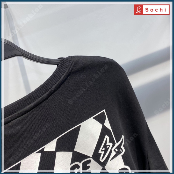 Áo thu đông tay dài, áo giữ nhiệt cổ tròn 3D lạ mắt in CARO mã SW6.69