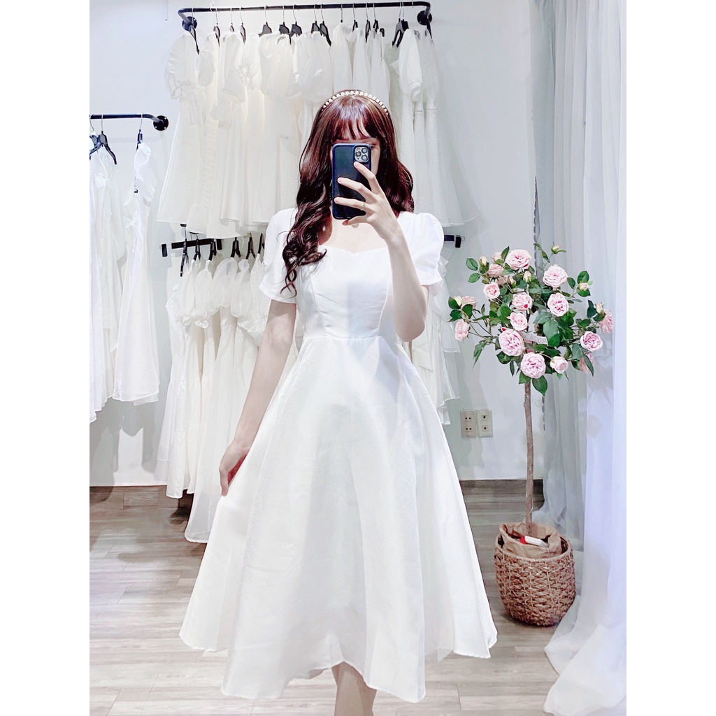 Đầm cổ vuông nơ lưng Ely Dress - D0220