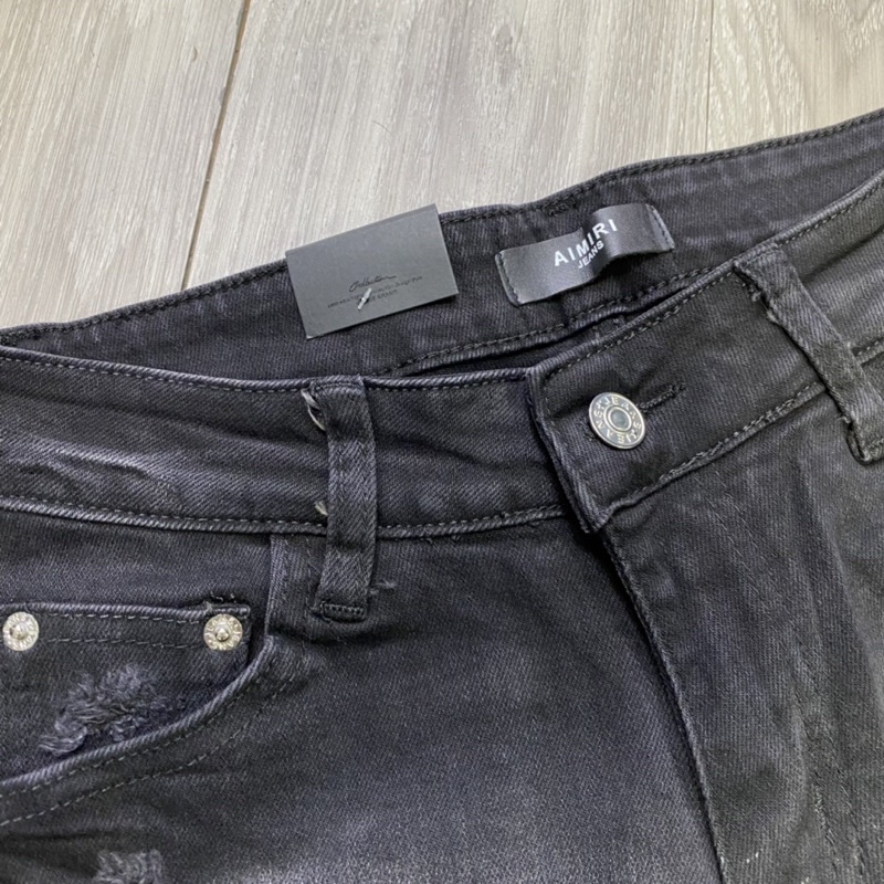 Quần bò nam Amiri chữ đùi siêu cấpp LF839-3498, jean bò amiri rách gối vá vải new, Bin Store
