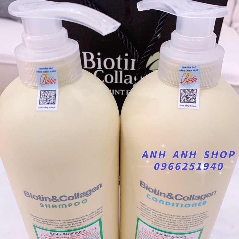✅[CHÍNH HÃNG] Cặp Dầu Gội Xả Biotin Collagen Trắng FreeShip Giảm Rụng Tóc,Phục Hồi Tóc Khô Xơ, Hư Tổn