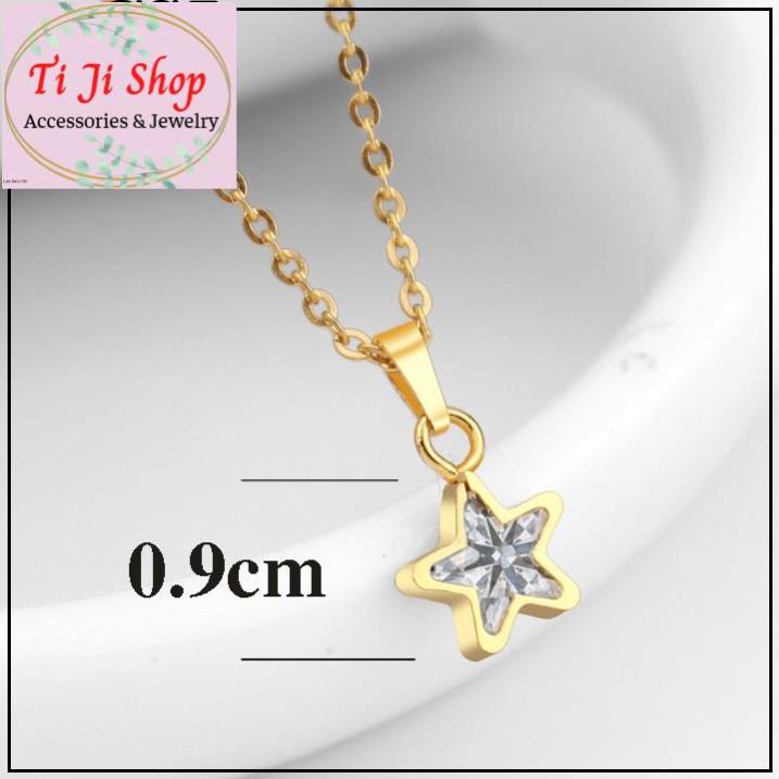 DÂY CHUYỀN NỮ INOX NGÔI SAO MẠ VÀNG ĐÍNH XOÀN - siêu đẹp,