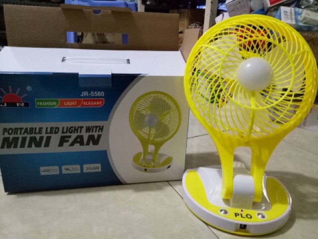 Quạt sạc tích điện mini Fan có đèn xếp gọn