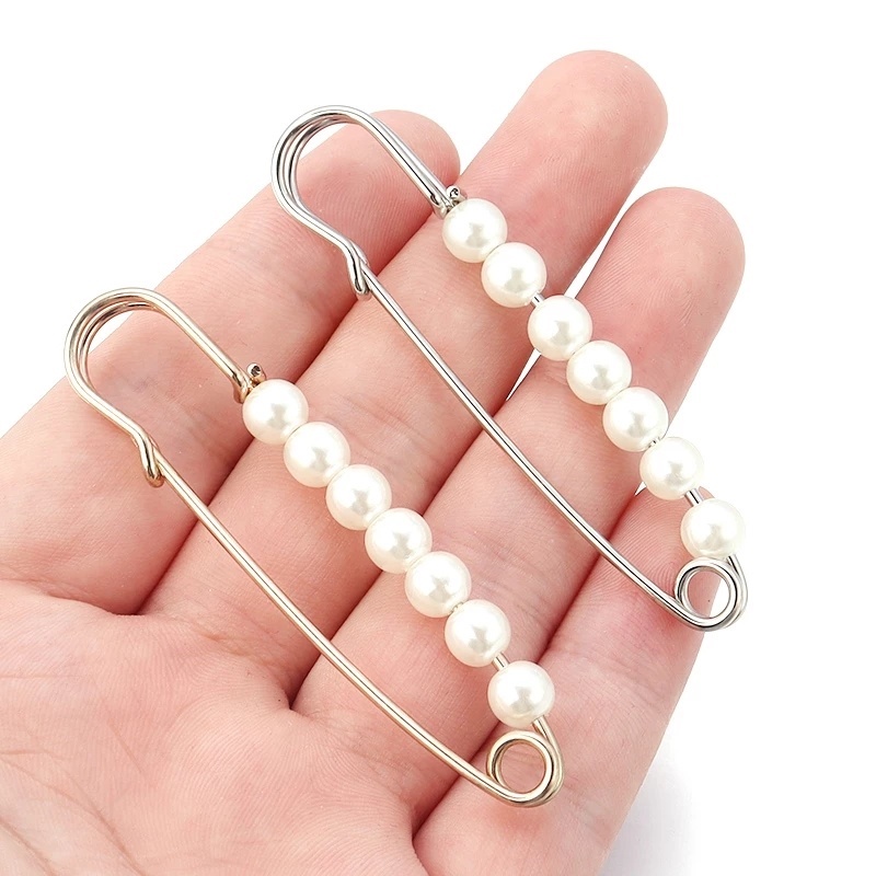 1 Trâm Cài Áo Ngọc Trai Bằng Hợp Kim Tinh Tế Phong Cách Vintage An Toàn Cho Nữ