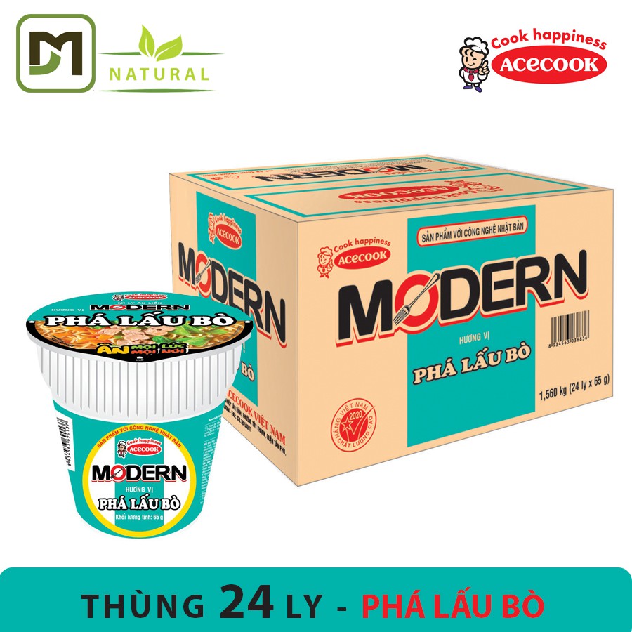 Thùng 24 mì ly modern hương vị Phá Lấu Bò - Acecook