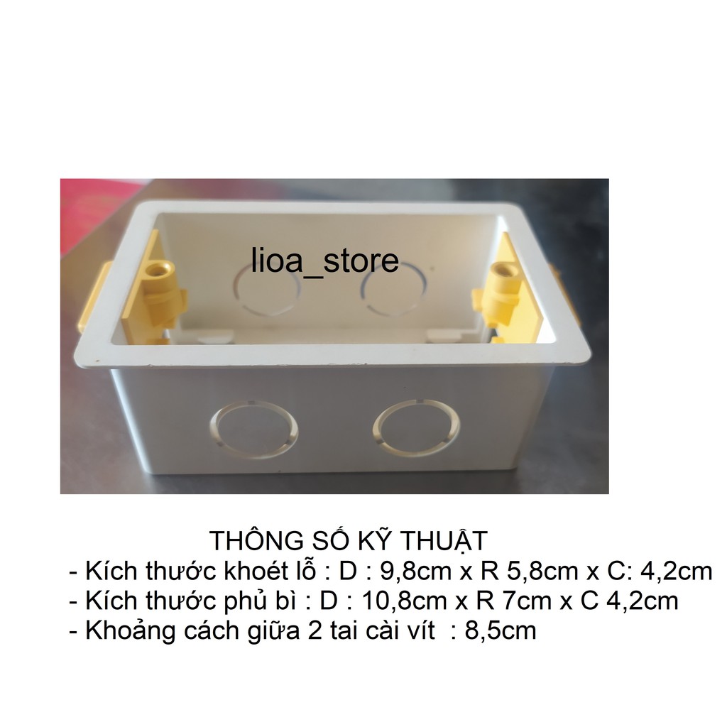 BỘ 3 ĐẾ ÂM CHỮ NHẬT LiOA DÙNG CHO TƯỜNG THẠCH CAO.