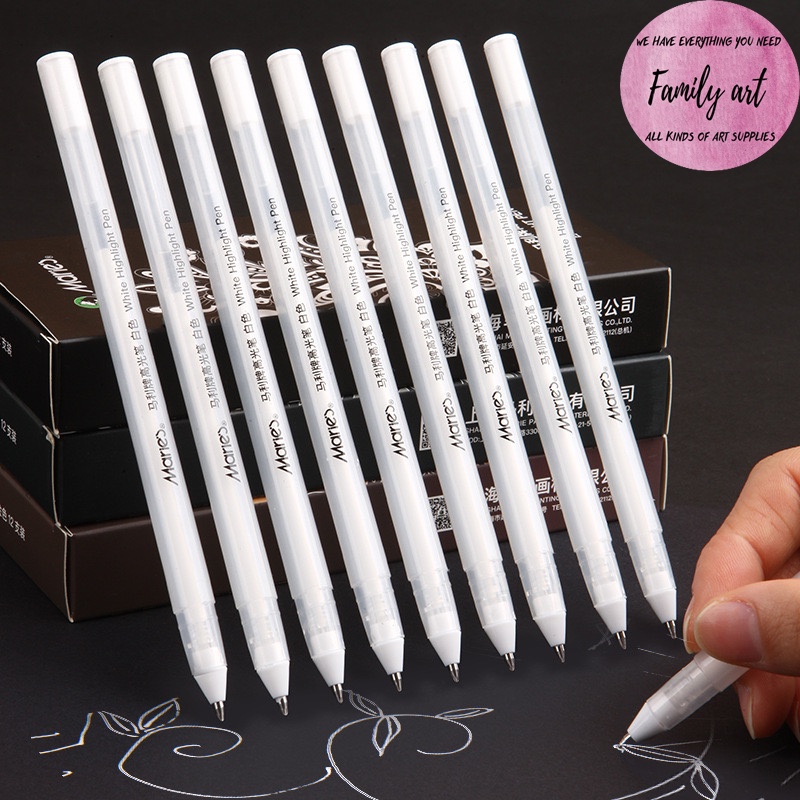 Bút GEL trắng/nhũ vàng/nhũ bạc Maries