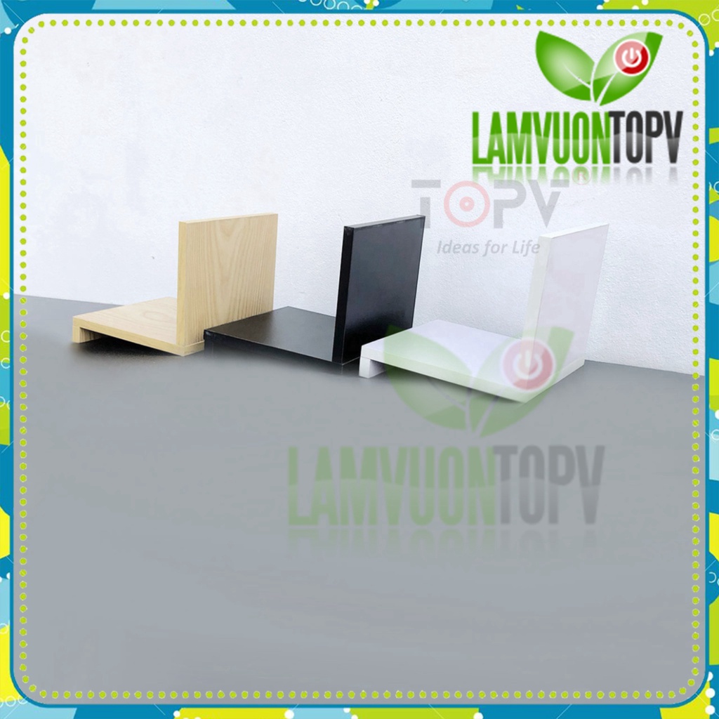 Giá sách để bàn học bàn làm việc TOPV gỗ mini đựng đồ decor trên kệ sách giá rẻ để đỡ vở cho bé nhỏ trắng Làm vườn TopV