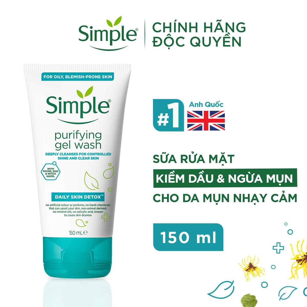 Sữa rửa mặt Simple giúp kiềm dầu và ngừa mụn hiệu quả - cho da dầu mụn 150ml [CHÍNH HÃNG ĐỘC QUYỀN] [DIỆN MẠO MỚI] | BigBuy360 - bigbuy360.vn