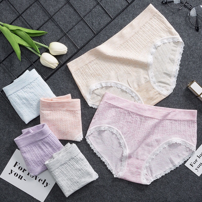 Quần Lót Nữ Viền Ren - Quần Lót Cotton Kháng Khuẩn AMYBRA L1236