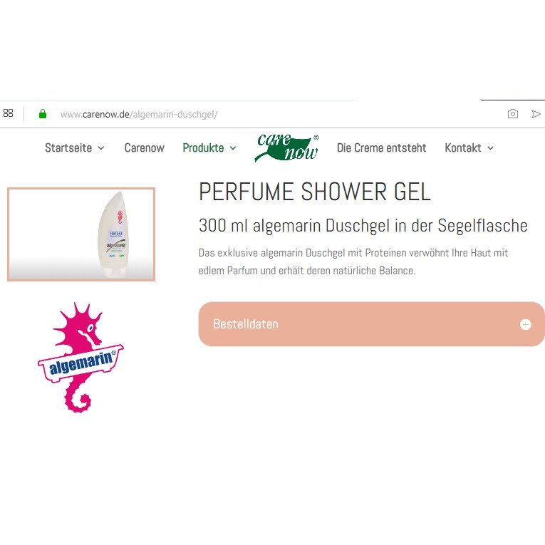 Sữa tắm cá ngựa ALGEMARIN 300ml/500ml Đức hải mã, hương nước hoa chai nhọn vòi vuông germany perfume shower gel soap