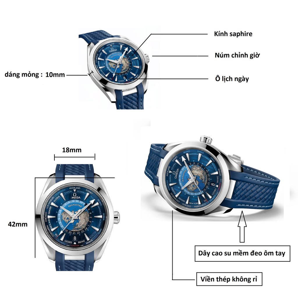 [Giá hủy diệt] [Ảnh thật]  Đồng Hồ Nam OMG xanh máy cơ automatic, mặt đá Sapphire chống xước, chống nước siêu tốt | BigBuy360 - bigbuy360.vn