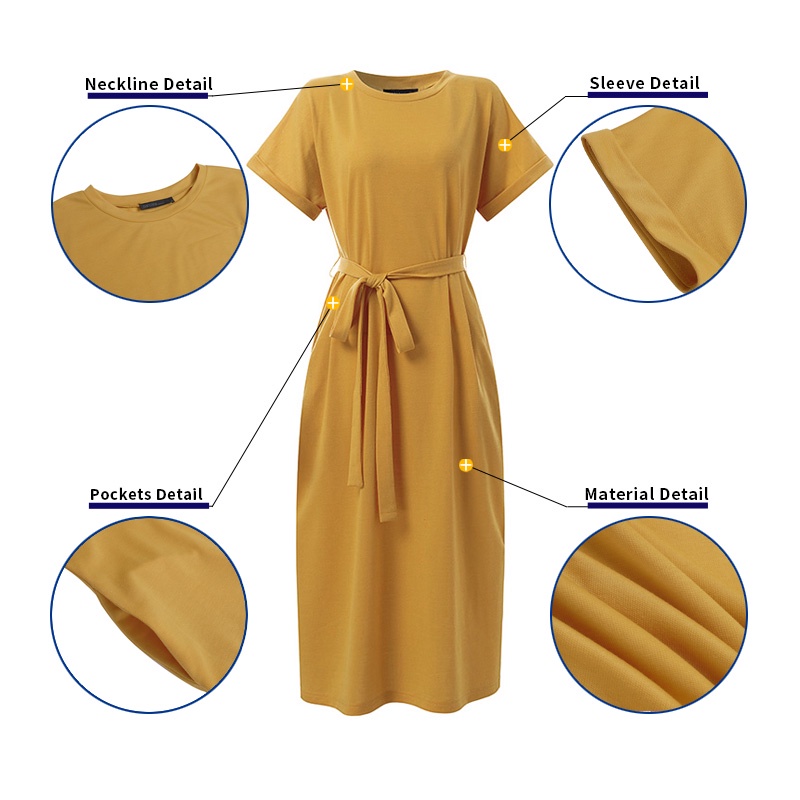 Đầm midi Zanzea tay ngắn phong cách hàn quốc thời trang cho nữ