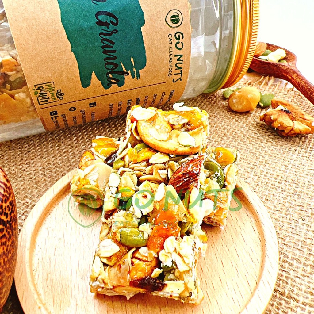 Thanh Granola GO NUTS Granola bar Thanh hạt dinh dưỡng mix Bánh ngũ cốc ăn kiêng hỗ trợ giảm cân bánh healthy thuần chay