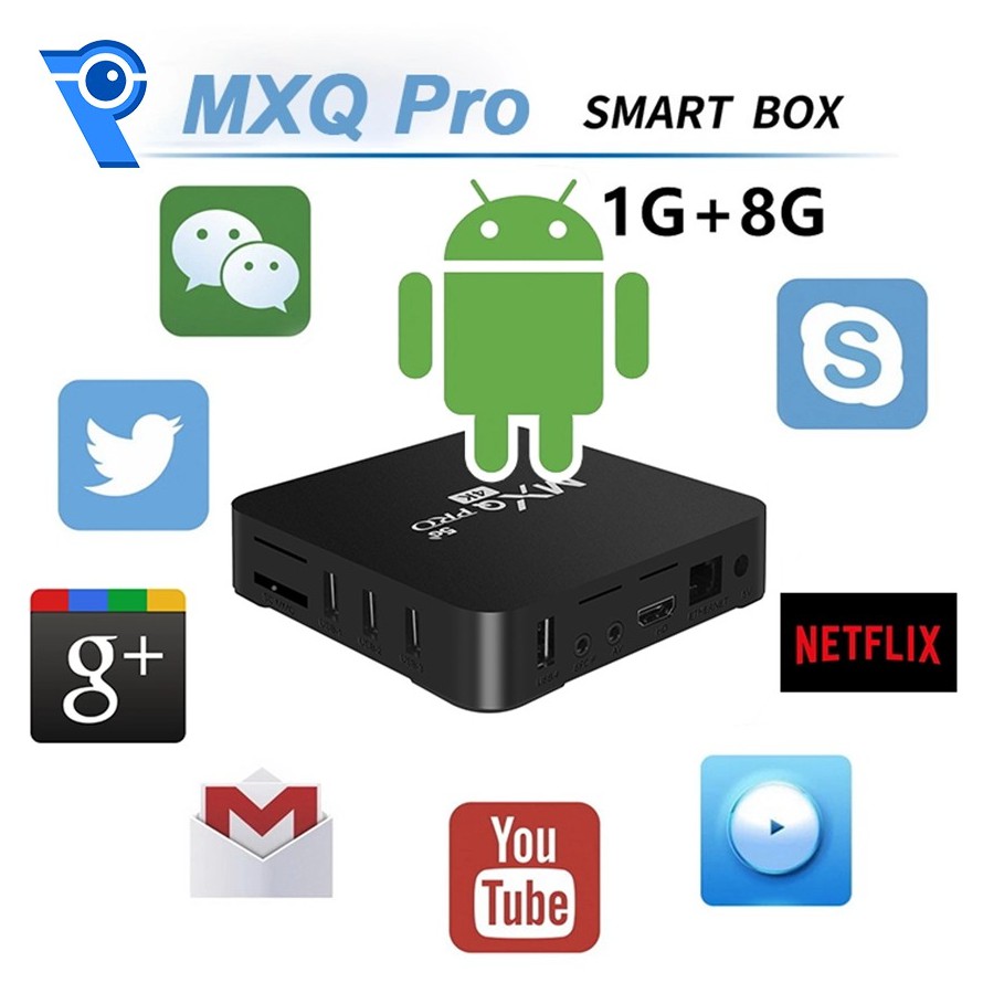 Đầu Tv Box Android Mxq Pro 4k 4 + 64gb Rk3229 Lõi Tứ Android 9.0 Và Phụ Kiện