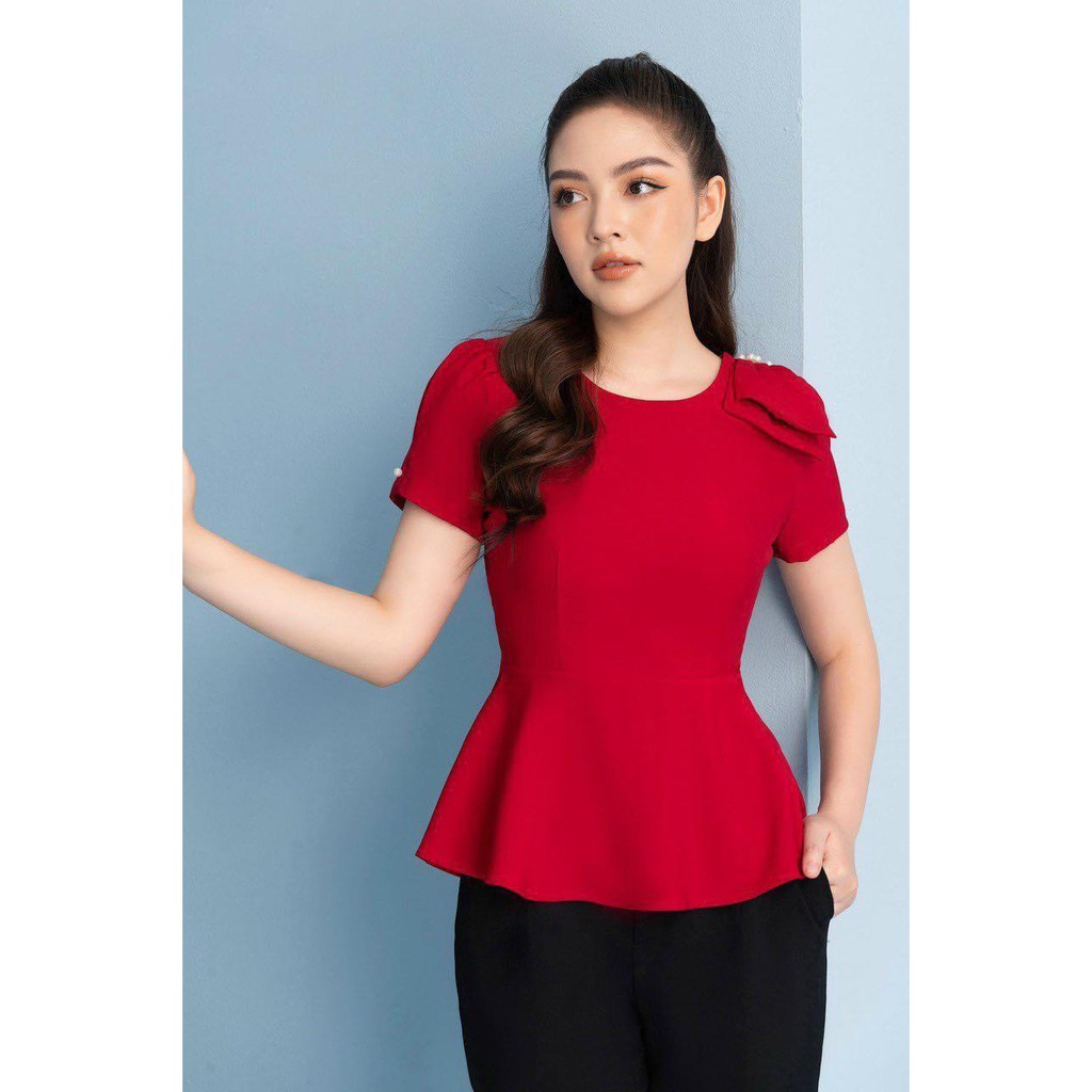 Áo Nữ Kiểu Trơn Vai Nơ