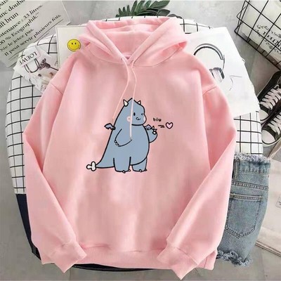 Áo hoodie nữ hình KHỦNG LONG BẮN TIM đáng yêu freesize chất liệu nỉ C083 | BigBuy360 - bigbuy360.vn