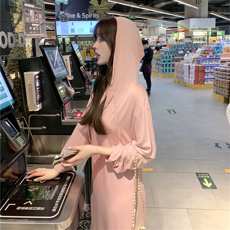 IELGY Đầm dài cổ chữ V nhẹ nhàng