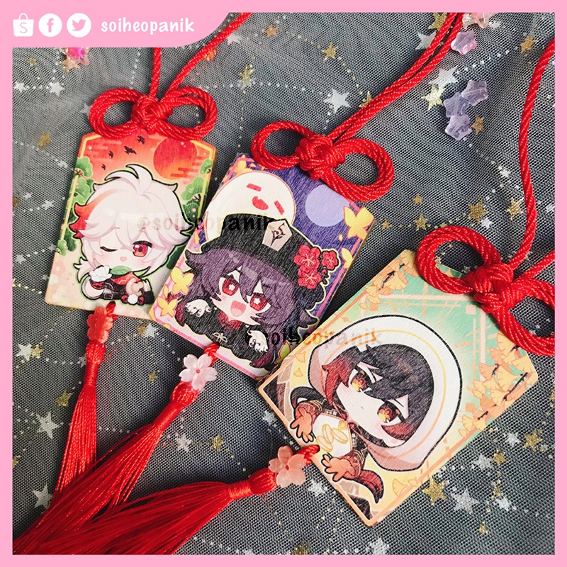 Móc khóa gỗ Omamori Genshin Impact
